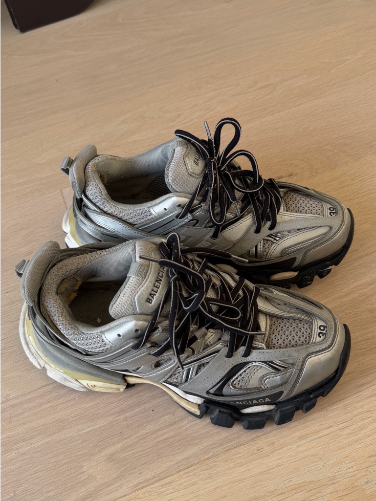 Balenciaga Silver Gray Black Track Sneakers